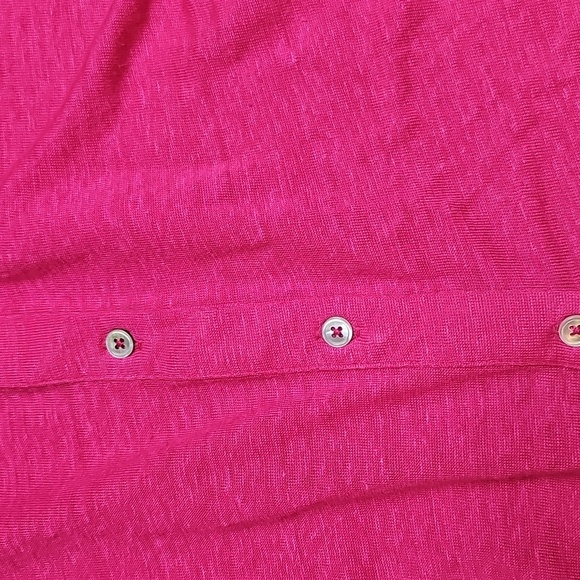 Chicos 100% Linen Button Down Top Chicos Sz 0 (sz 4) Bright Pink - Picture 4 of 13